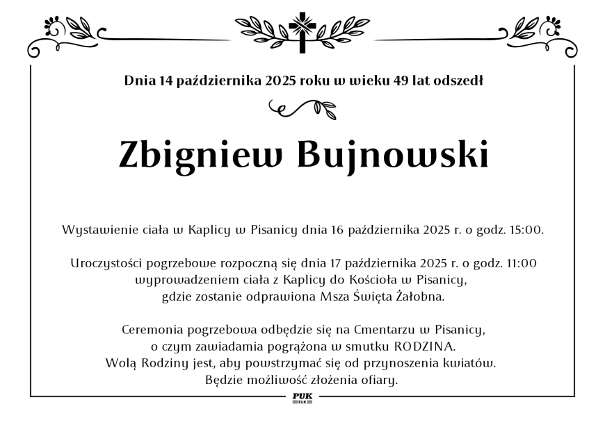 Zbigniew Bujnowski - nekrolog
